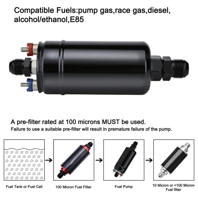 300LPH Universal External Inline Electric High Pressure Fuel Pump E85 0580254044